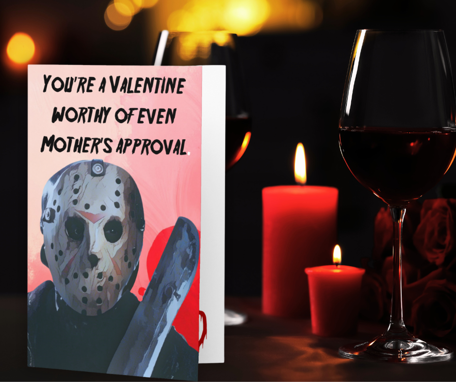 “Mother’s Approval” Horror Valentine Card – Masked Slasher Love Card