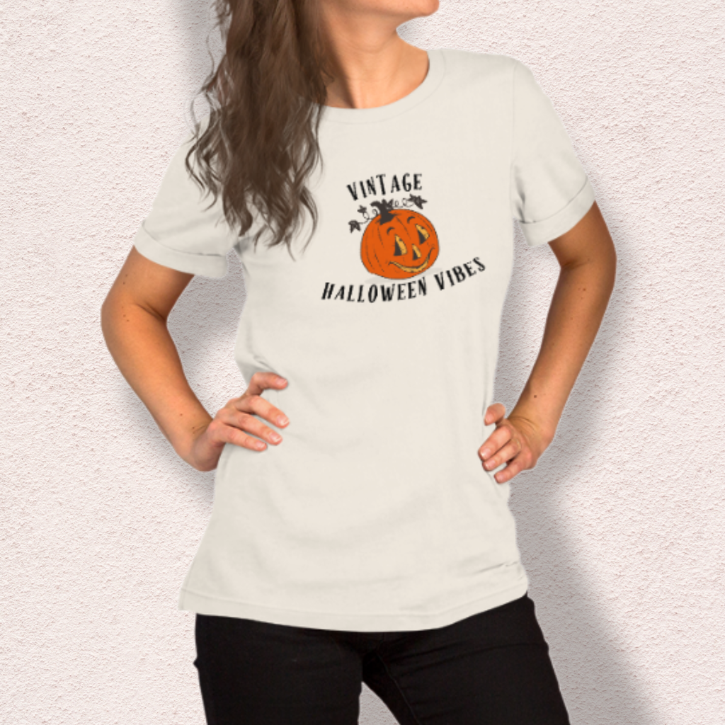 Vintage Halloween Vibes Tee | Unisex Retro Jack-O’-Lantern Graphic Shirt