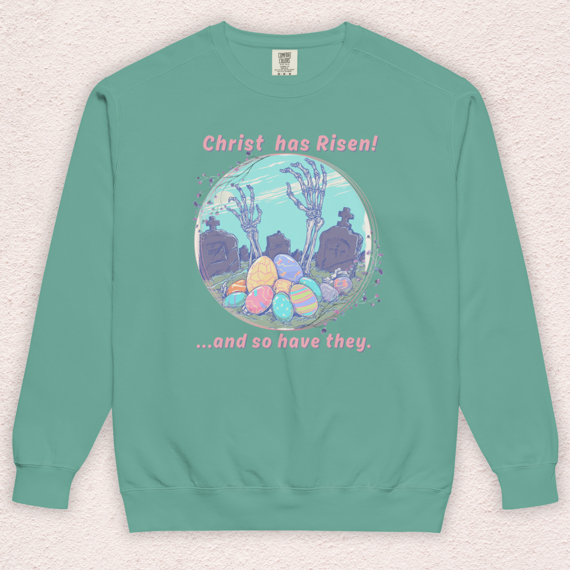 Christ Has Risen… and So Have They Sweatshirt | Funny Horror Easter Sweatshirt | Comfort Colors Garment DyedCrewneck