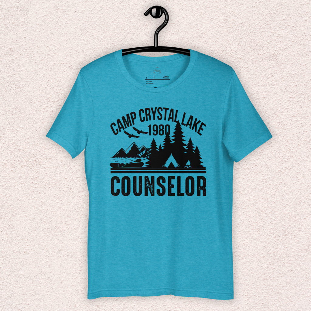 Camp Crystal Lake Tee | Unisex Vintage Summer Camp Horror Shirt (Black Ink)