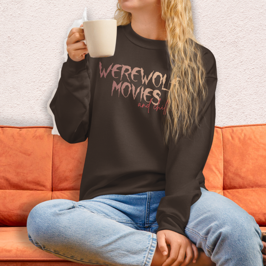 Werewolf Movies & Chill Crewneck Sweatshirt | Gothic Moonlight Loungewear