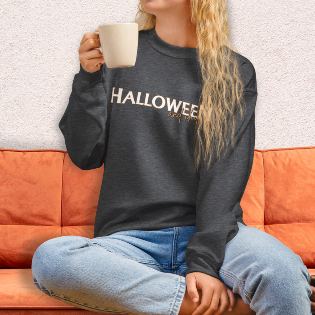 Halloween and Chill Crewneck Sweatshirt | Cozy Fall Loungewear