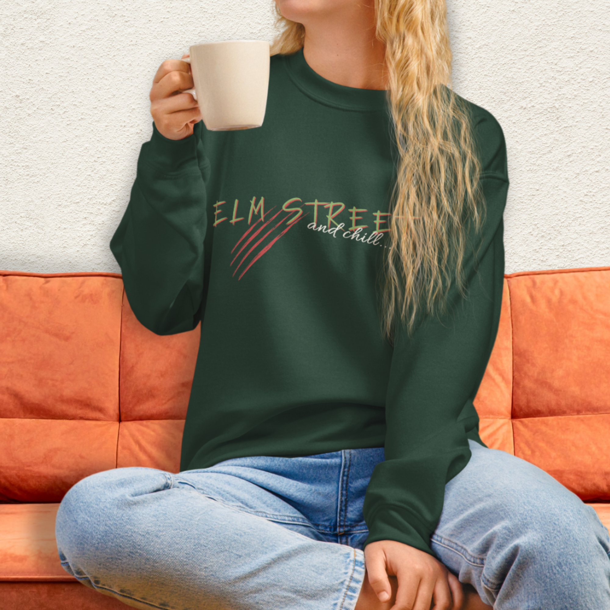 Elm Street and Chill Crewneck | Cozy Horror Movie Sweatshirt