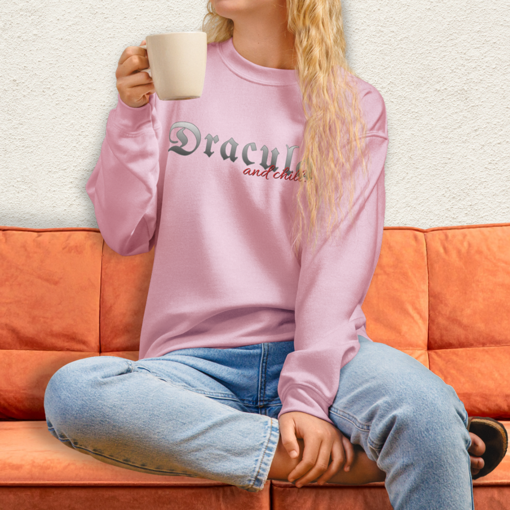 Dracula & Chill Crewneck Sweatshirt | Cozy Gothic Romance Loungewear