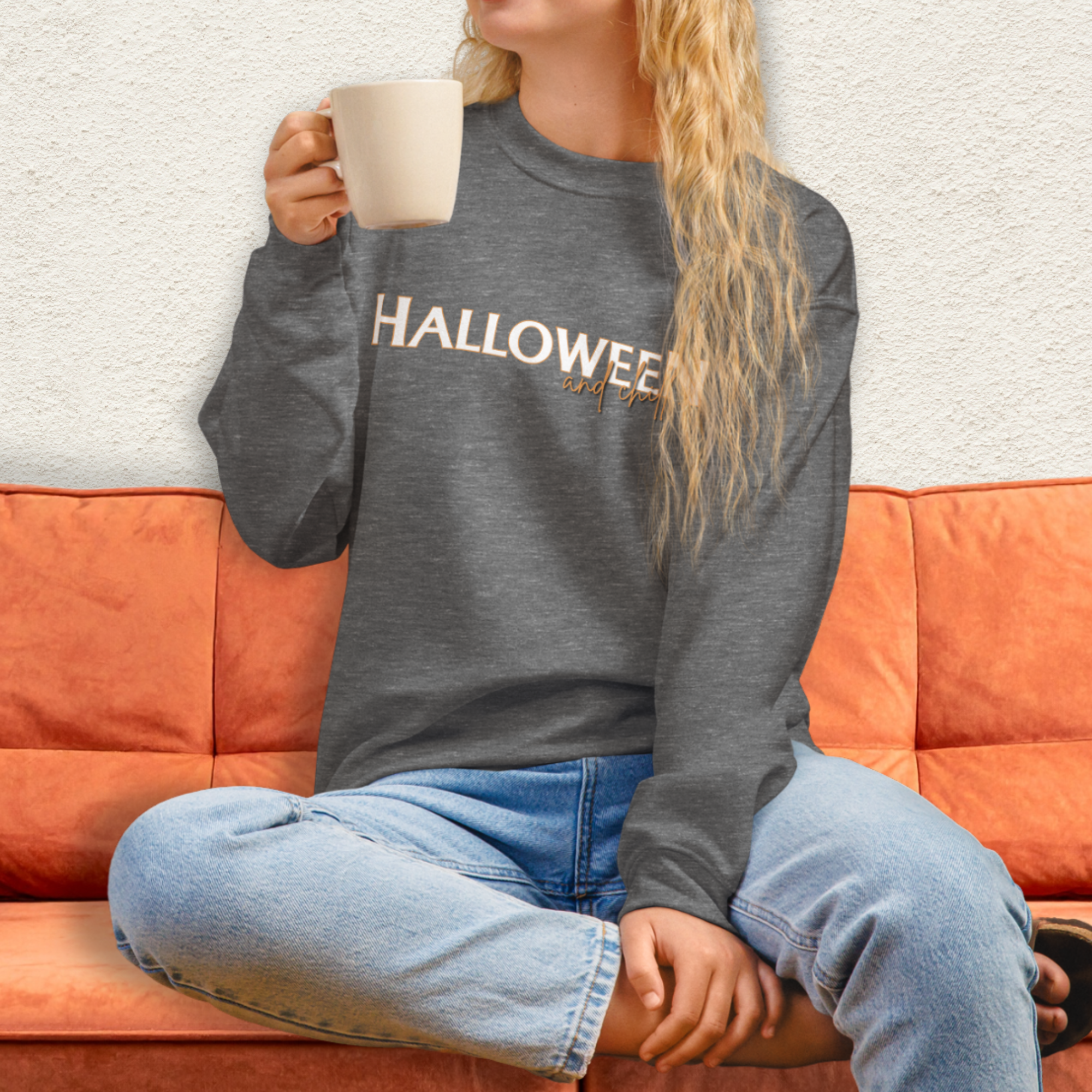Halloween and Chill Crewneck Sweatshirt | Cozy Fall Loungewear