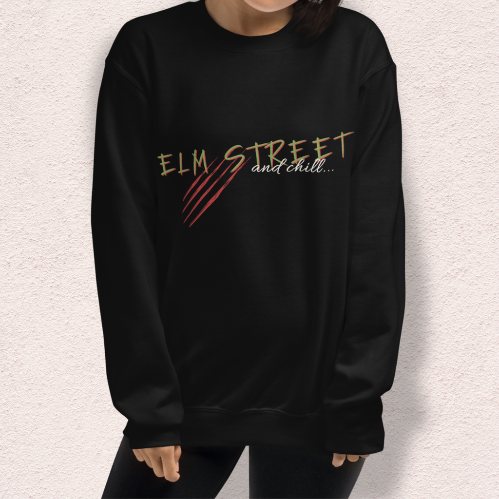Elm Street and Chill Crewneck | Cozy Horror Movie Sweatshirt