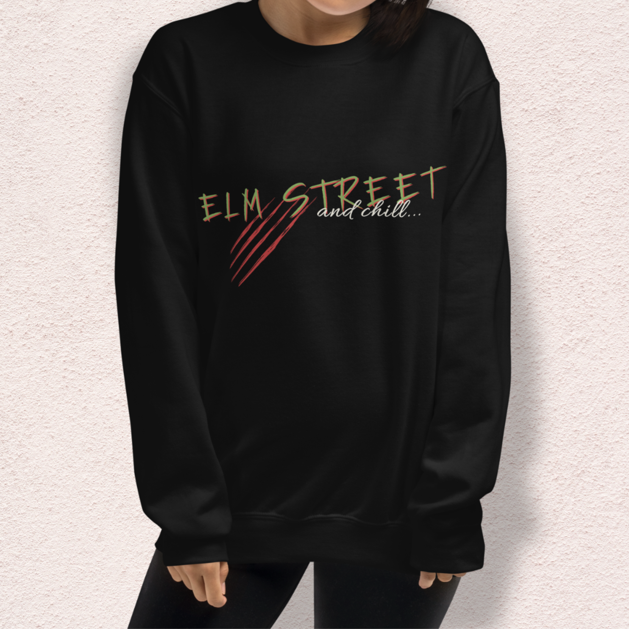 Elm Street and Chill Crewneck | Cozy Horror Movie Sweatshirt