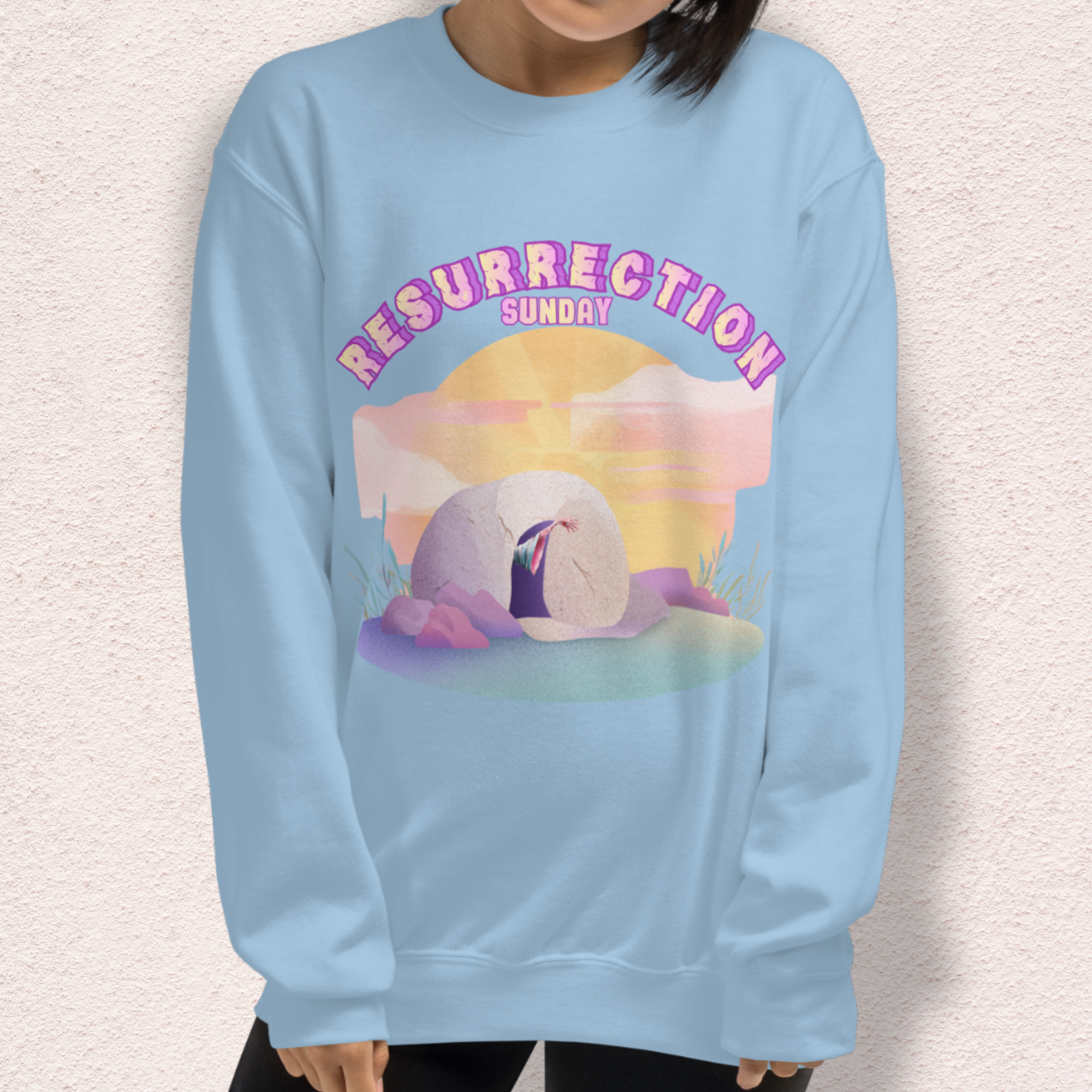 Resurrection Sunday Sweatshirt | Christian Easter Zombie Tomb Graphic | Funny Faith Easter Crewneck | Spooky Resurrection Sweatshirt