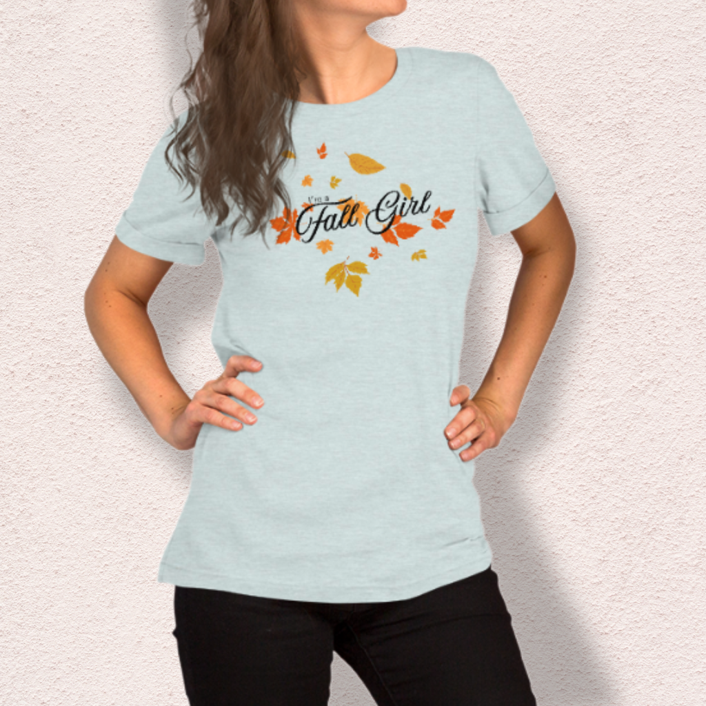 Fall Girl Tee | Unisex Cute Autumn Leaves Graphic Shirt
