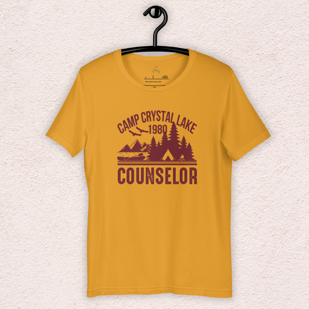 Camp Crystal Lake Tee | Unisex Vintage Summer Camp Horror Shirt (red ink)