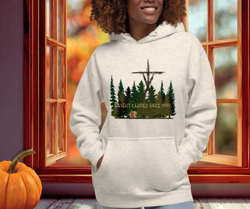 Haven’t Camped Since 1999 Hoodie | Unisex Funny Horror Camp Pullover