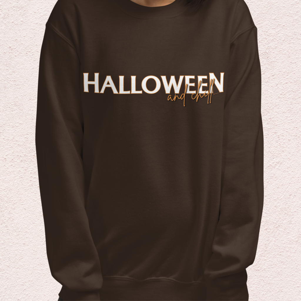 Halloween and Chill Crewneck Sweatshirt | Cozy Fall Loungewear