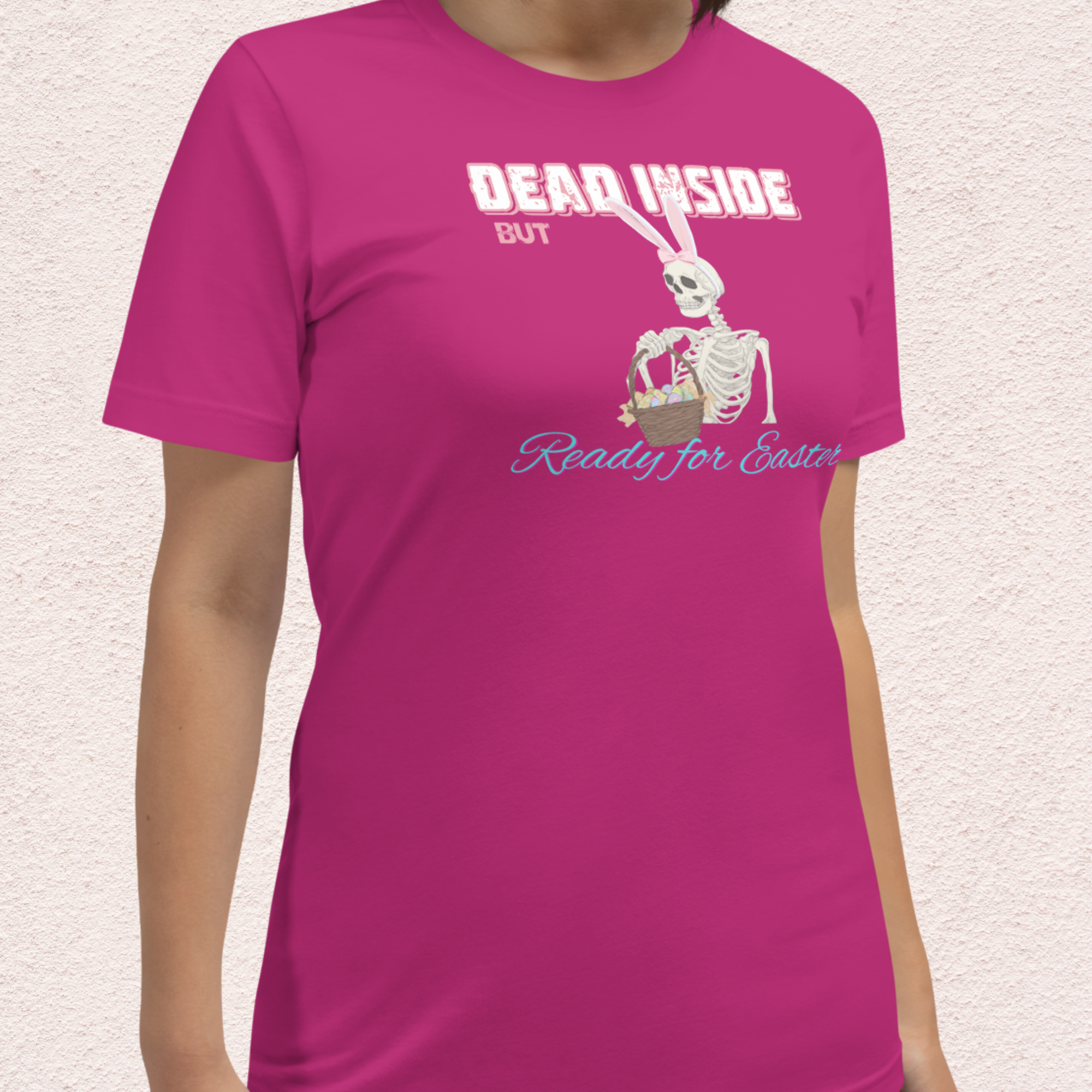 Dead Inside But Ready for Easter Skeleton Bunny Shirt | Funny Easter Skeleton Tee | Spooky Pastel Goth Easter Shirt | Bella+Canvas Unisex Graphic Tee
