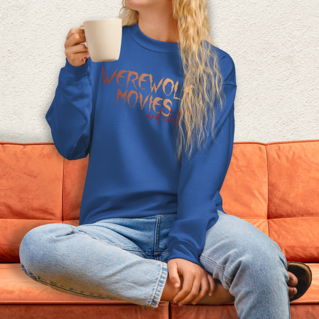 Werewolf Movies & Chill Crewneck Sweatshirt | Gothic Moonlight Loungewear