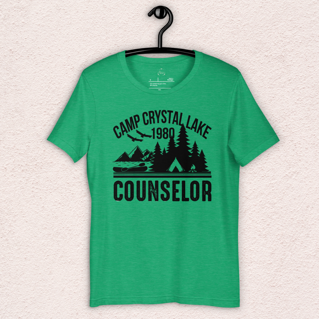 Camp Crystal Lake Tee | Unisex Vintage Summer Camp Horror Shirt (Black Ink)