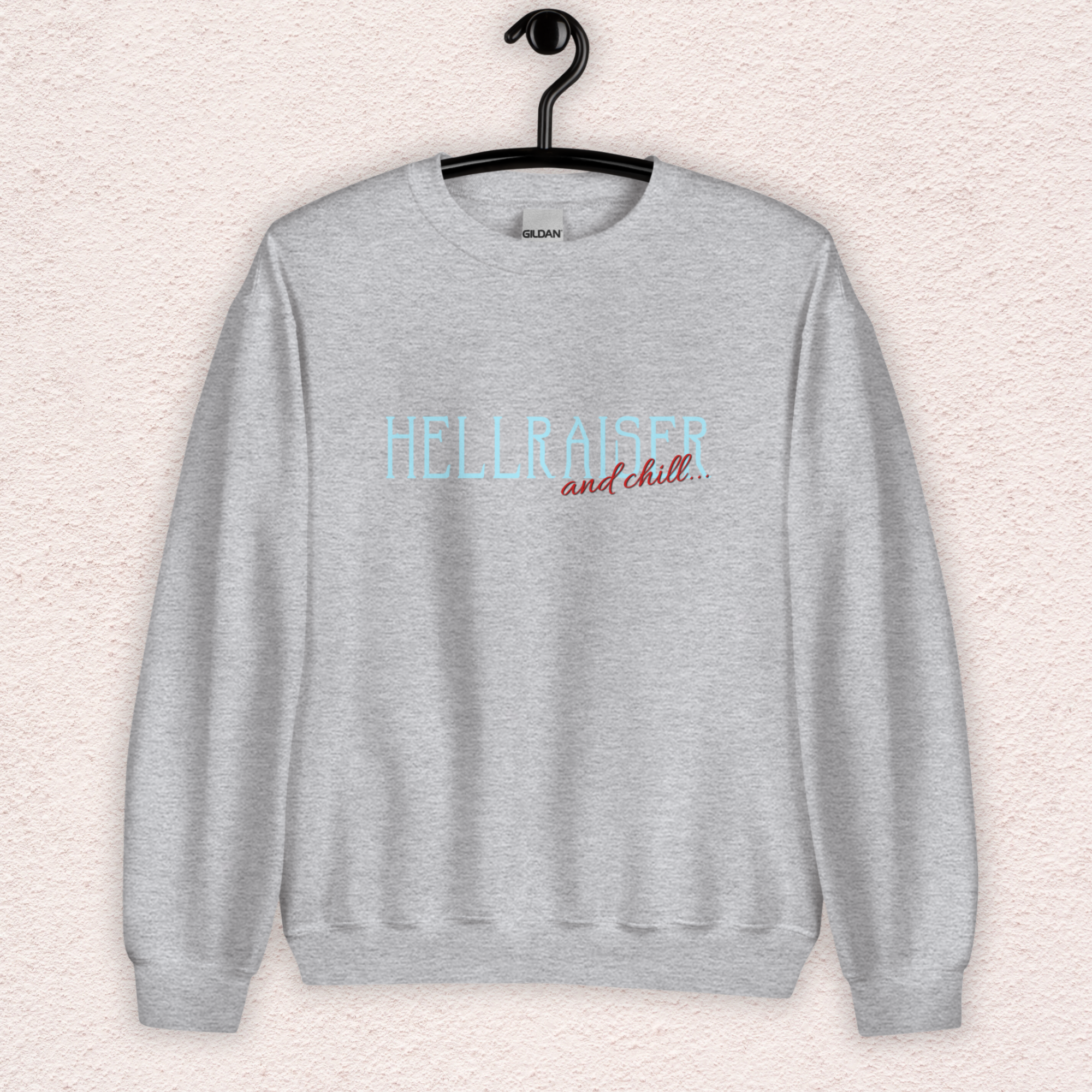 Hellraiser & Chill Sweatshirt | Horror Movie Crewneck | Gildan Heavy Blend Gothic Horror Sweatshirt