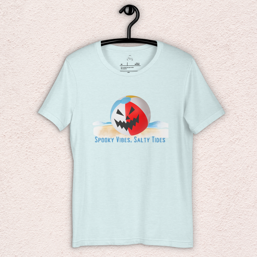 Spooky Vibes Salty Tides Tee | Unisex Spooky Beach Graphic Shirt