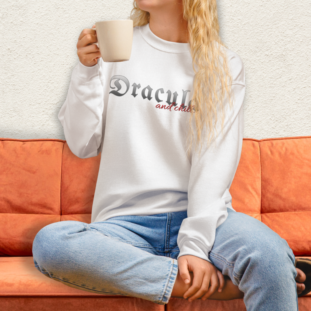 Dracula & Chill Crewneck Sweatshirt | Cozy Gothic Romance Loungewear