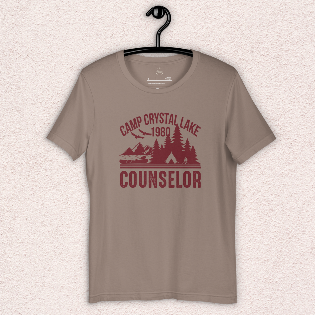Camp Crystal Lake Tee | Unisex Vintage Summer Camp Horror Shirt (red ink)