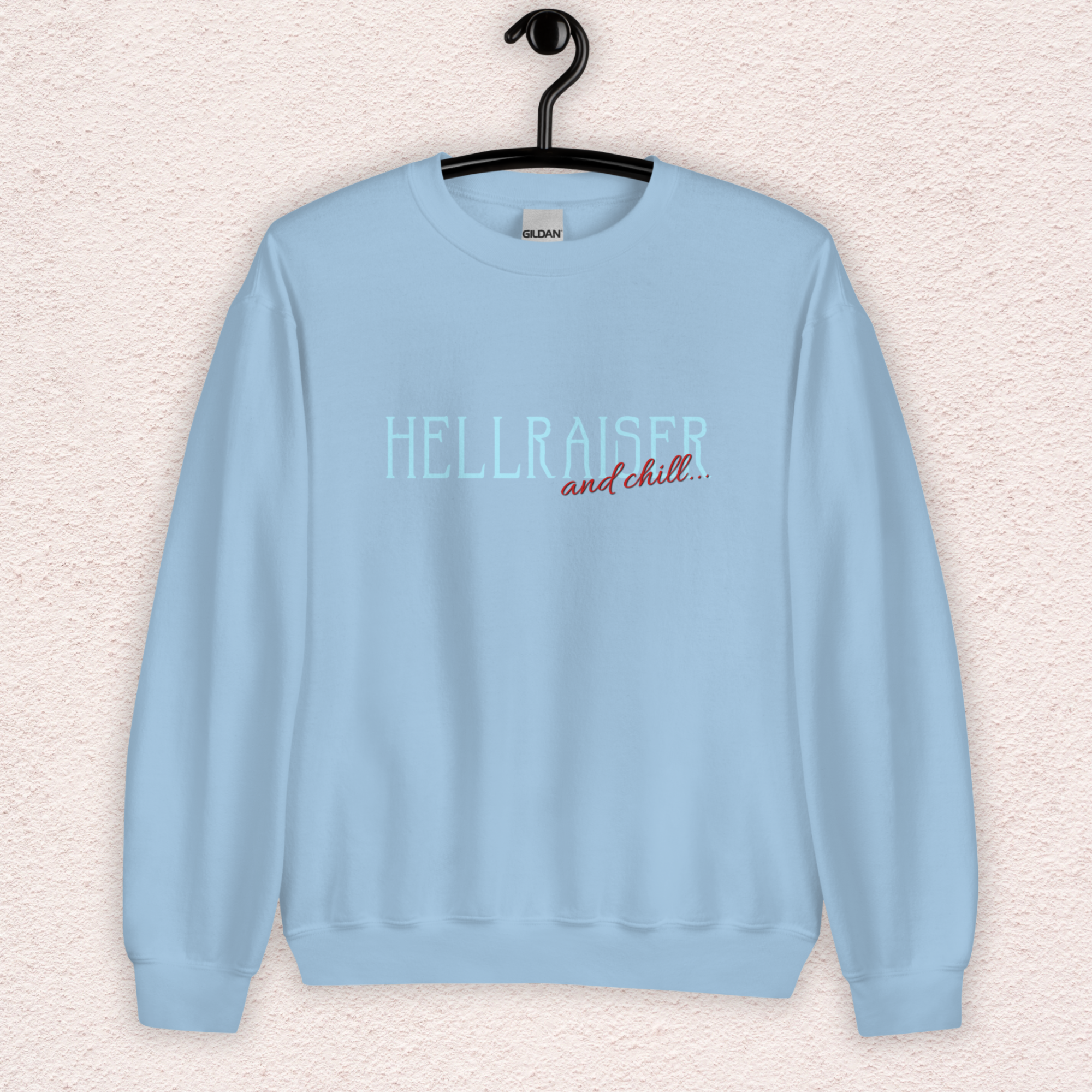 Hellraiser & Chill Sweatshirt | Horror Movie Crewneck | Gildan Heavy Blend Gothic Horror Sweatshirt