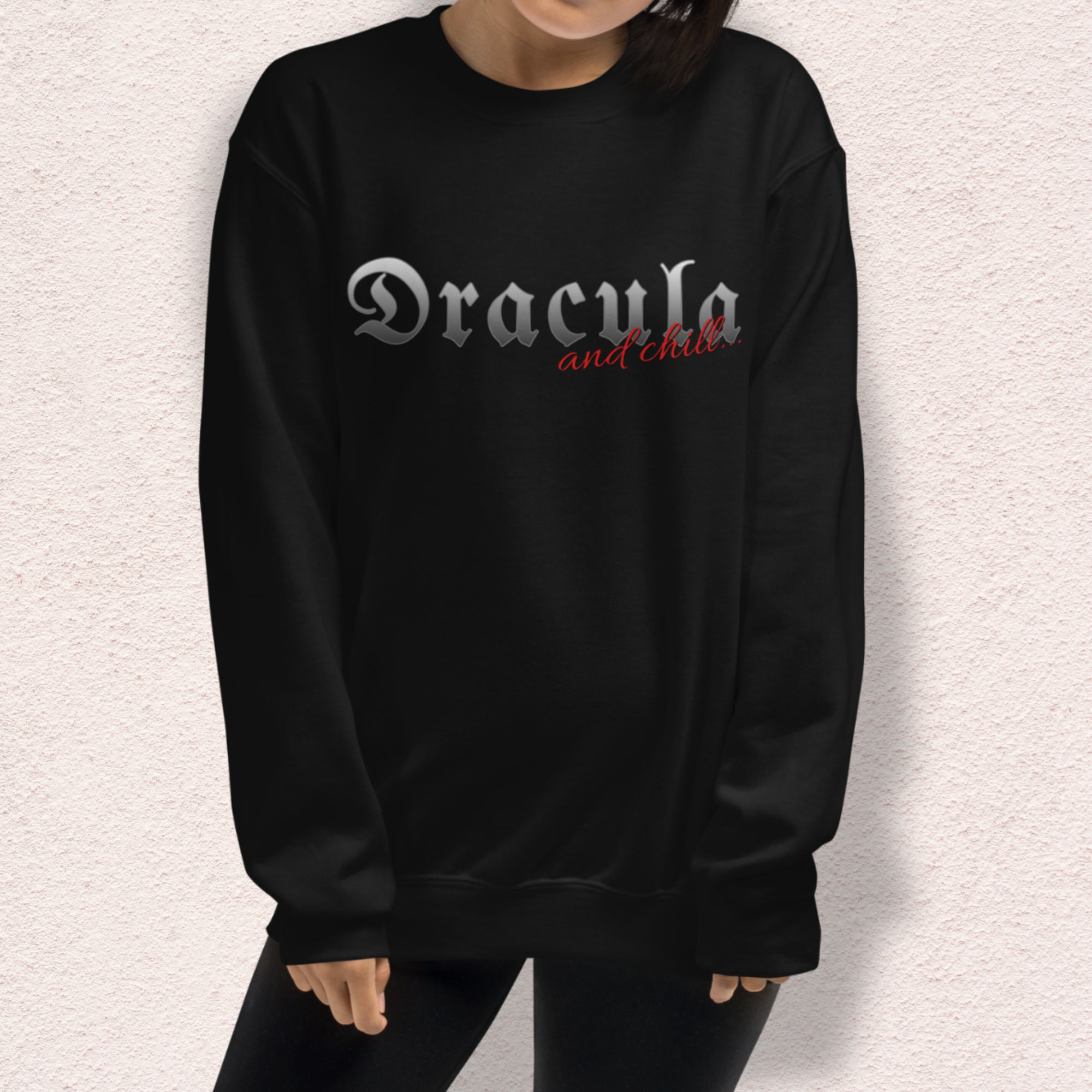 Dracula & Chill Crewneck Sweatshirt | Cozy Gothic Romance Loungewear