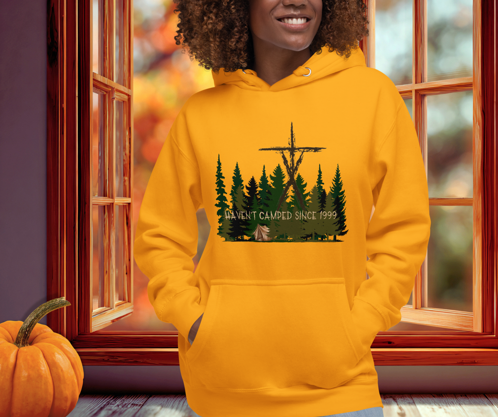 Haven’t Camped Since 1999 Hoodie | Unisex Funny Horror Camp Pullover
