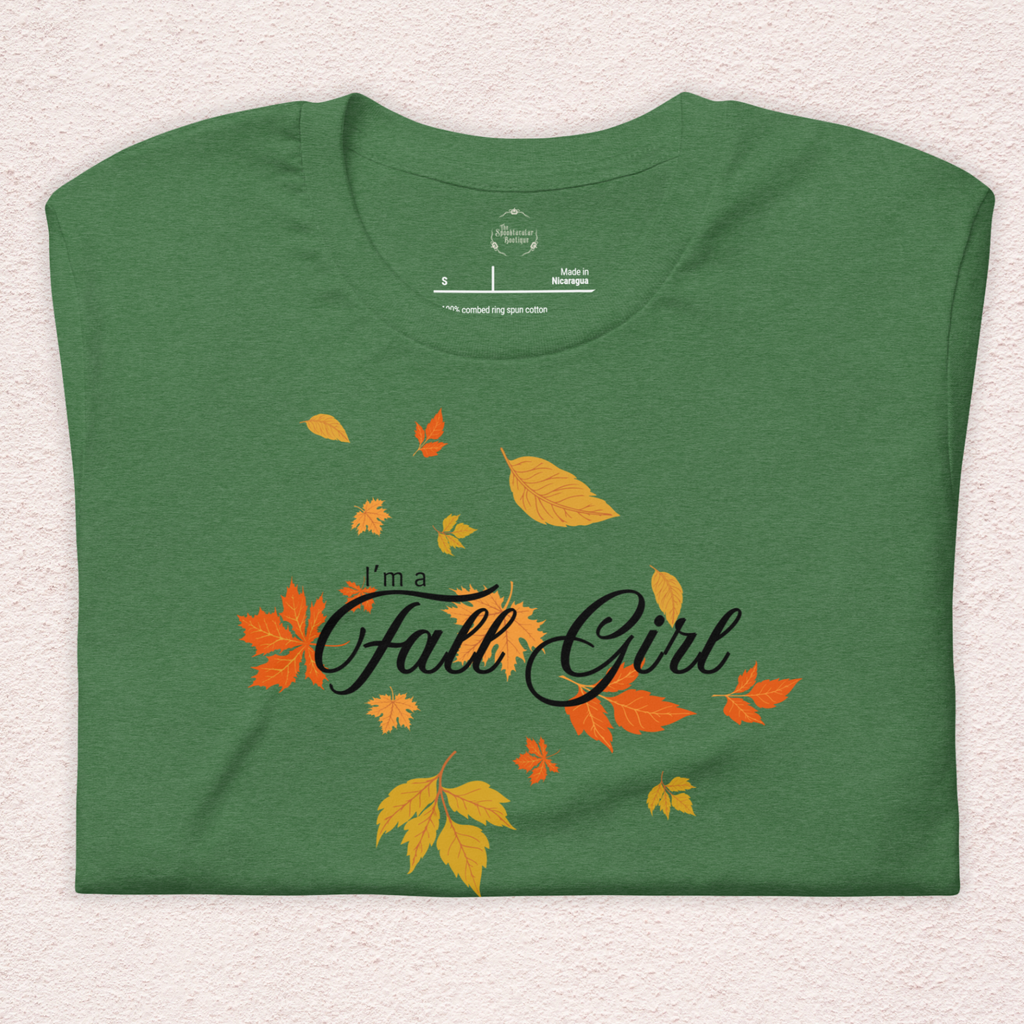 Fall Girl Tee | Unisex Cute Autumn Leaves Graphic Shirt
