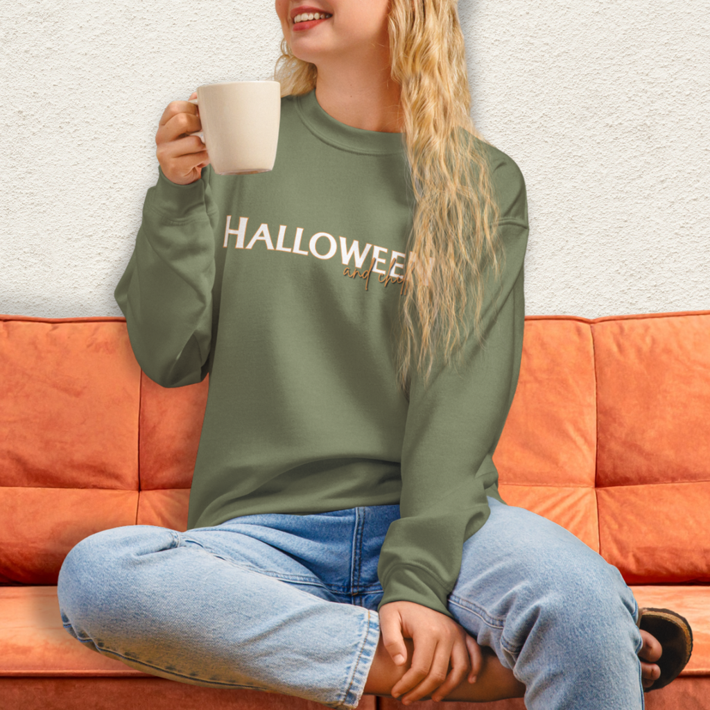 Halloween and Chill Crewneck Sweatshirt | Cozy Fall Loungewear