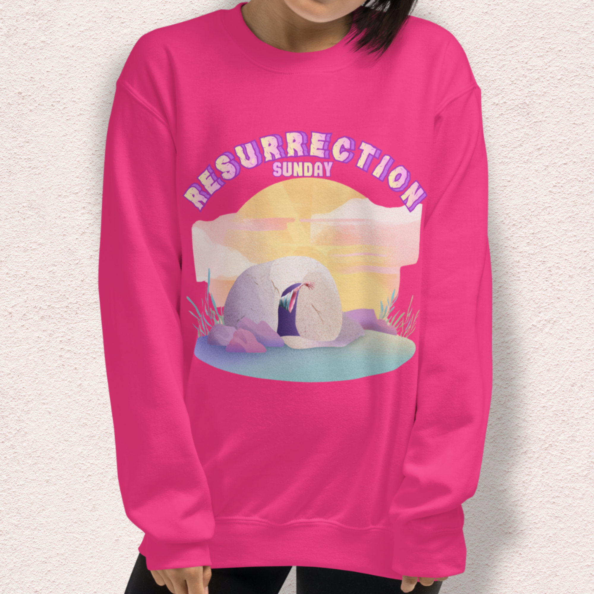 Resurrection Sunday Sweatshirt | Christian Easter Zombie Tomb Graphic | Funny Faith Easter Crewneck | Spooky Resurrection Sweatshirt