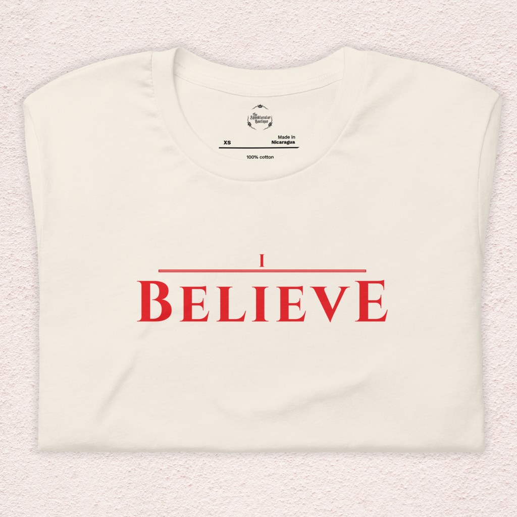 “I Believe” Upside Down Girl Survival Tee | Retro 80s Sci-Fi Inspired Graphic T-Shirt