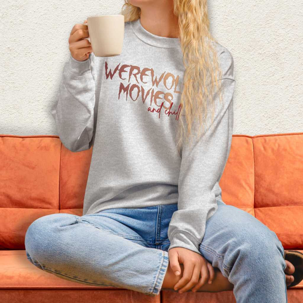 Werewolf Movies & Chill Crewneck Sweatshirt | Gothic Moonlight Loungewear