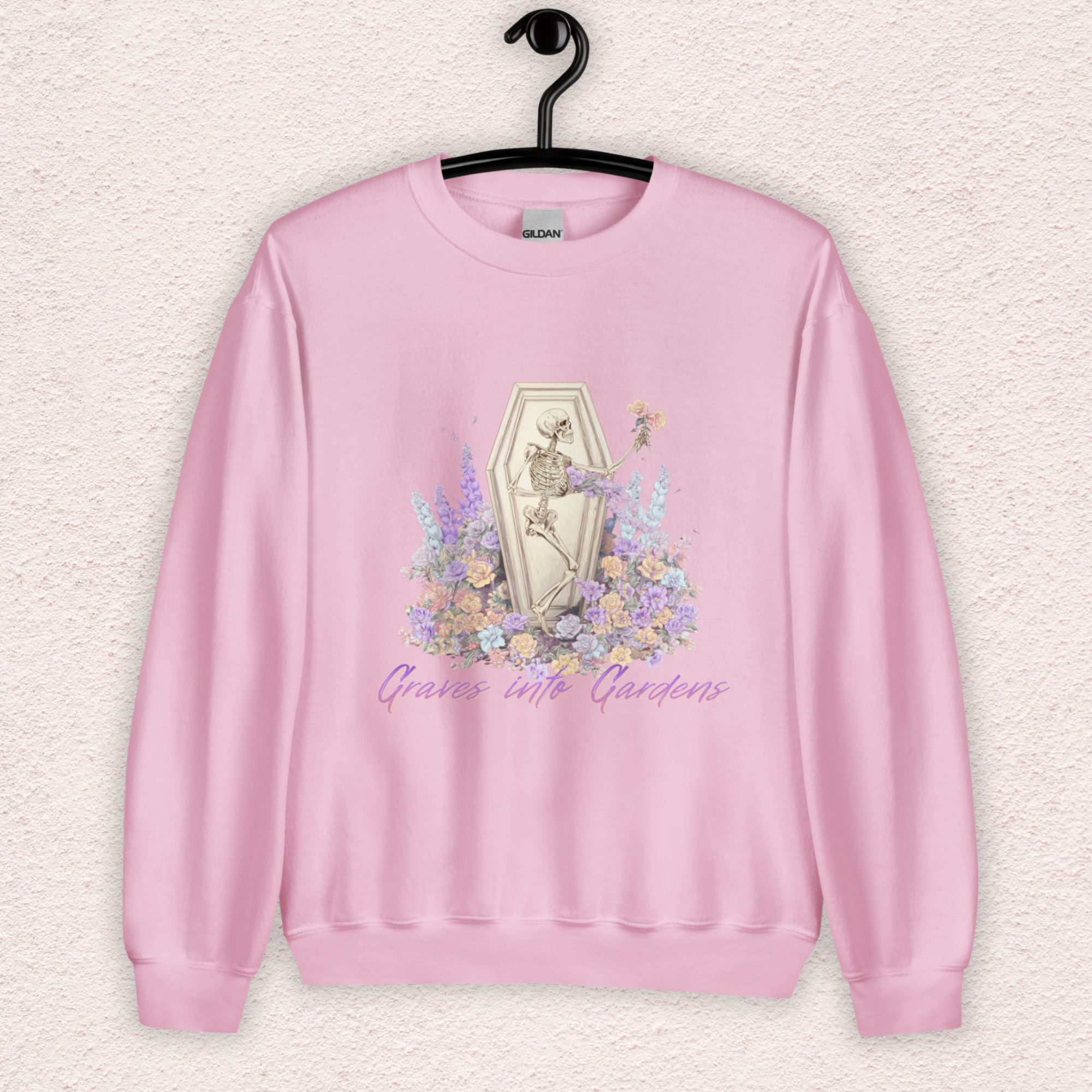 Graves Into Gardens Sweatshirt | Christian Skeleton Graphic Sweatshirt | Floral Resurrection Sweatshirt | Faith Easter Skeleton Crewneck