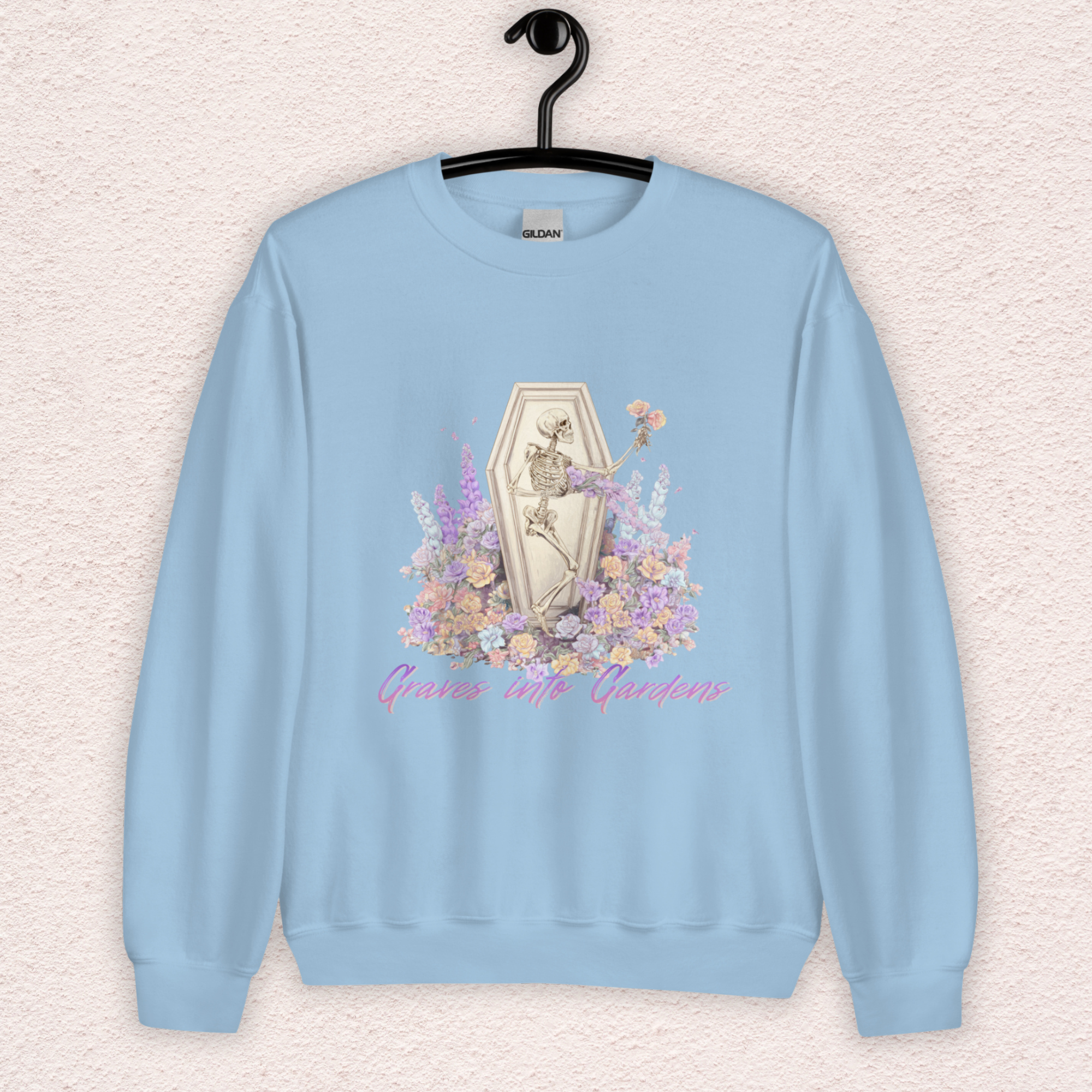 Graves Into Gardens Sweatshirt | Christian Skeleton Graphic Sweatshirt | Floral Resurrection Sweatshirt | Faith Easter Skeleton Crewneck