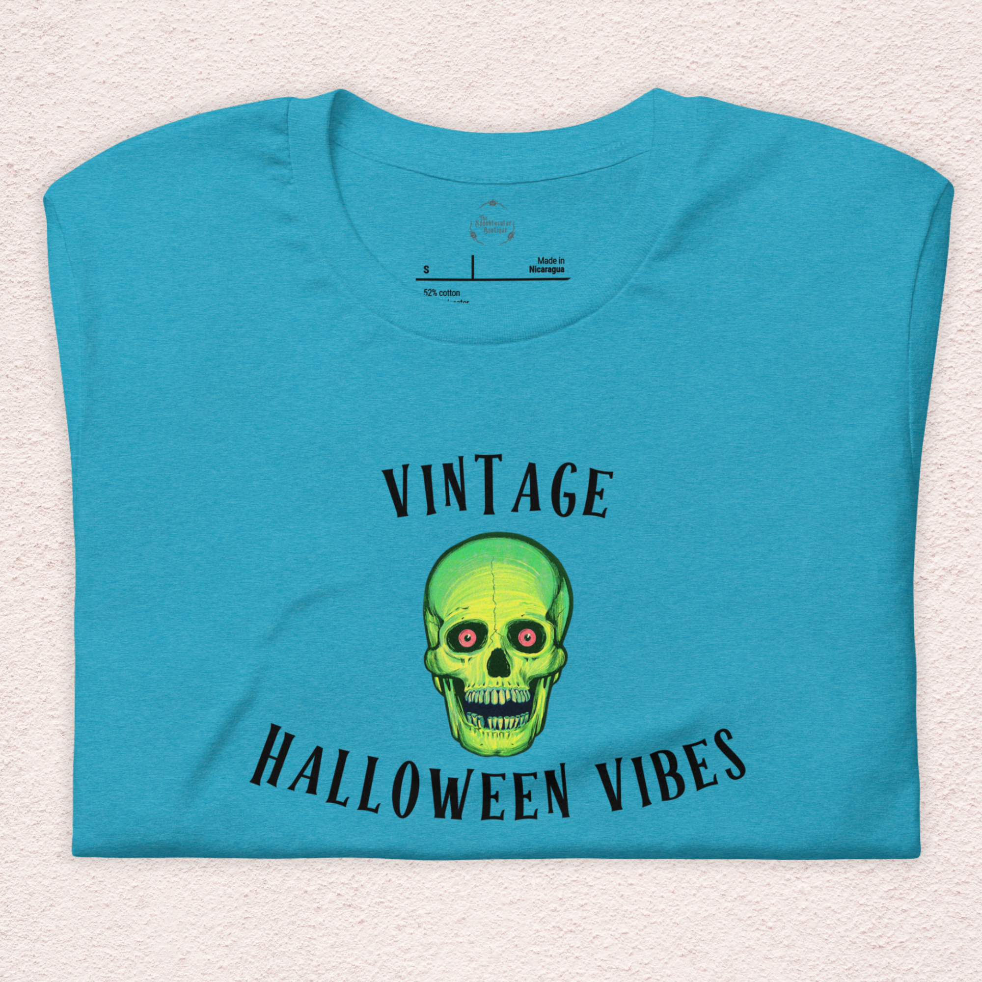 Vintage Halloween Vibes Tee | Unisex Retro Green Skull Graphic Shirt
