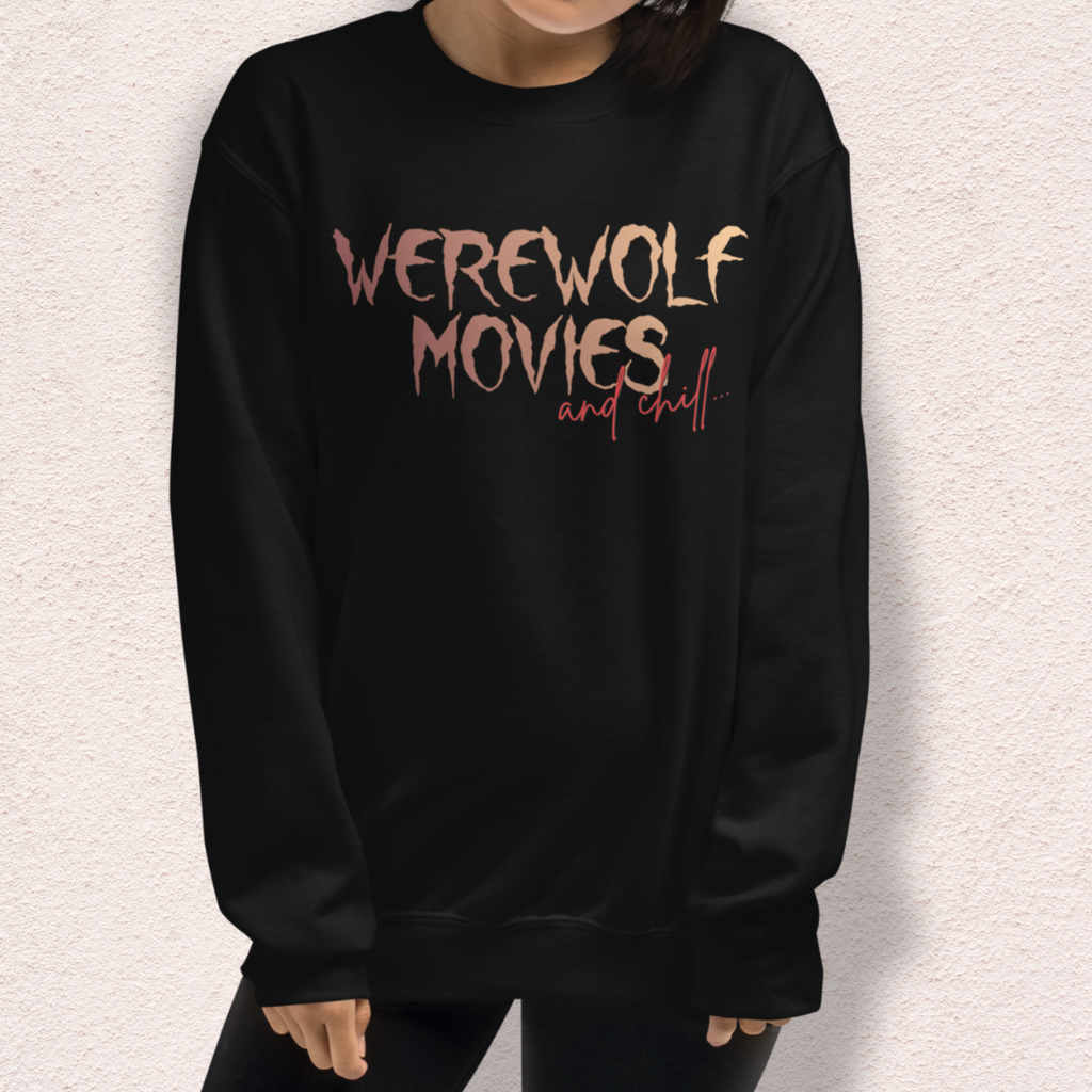 Werewolf Movies & Chill Crewneck Sweatshirt | Gothic Moonlight Loungewear