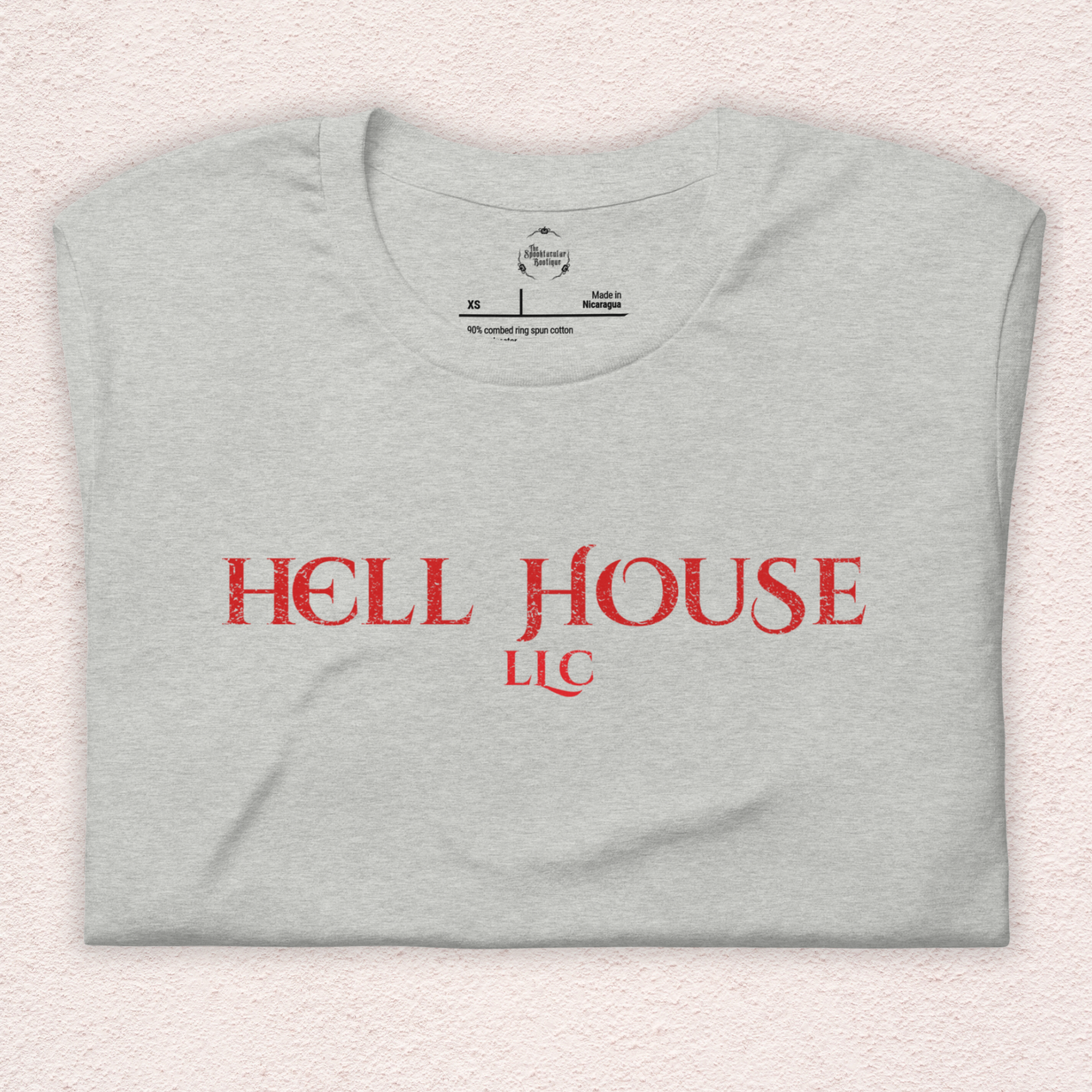 Hell House LLC Tee | Haunted Attraction Horror Shirt | Bella+Canvas Unisex Graphic Tee (Red Original Font)