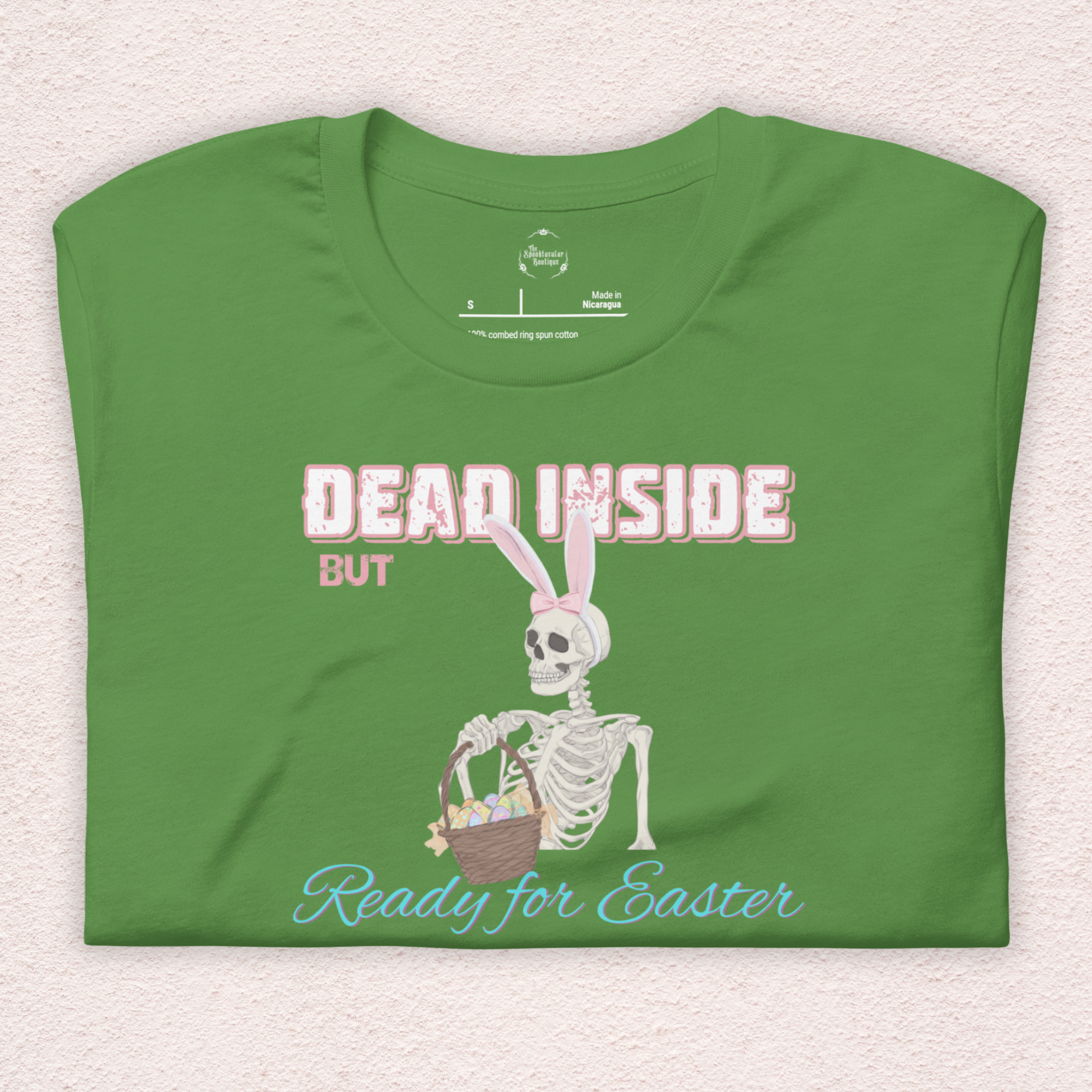 Dead Inside But Ready for Easter Skeleton Bunny Shirt | Funny Easter Skeleton Tee | Spooky Pastel Goth Easter Shirt | Bella+Canvas Unisex Graphic Tee