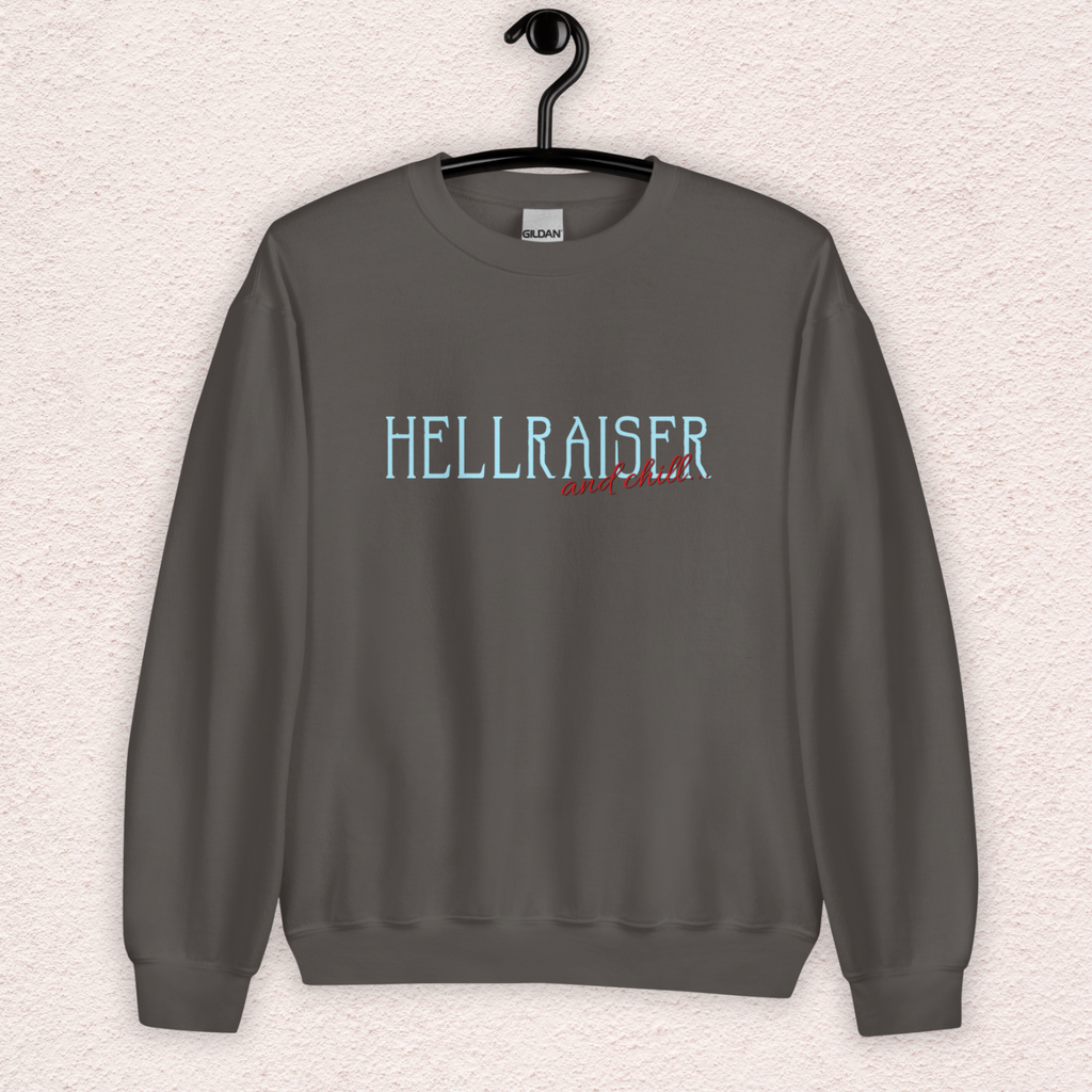 Hellraiser & Chill Sweatshirt | Horror Movie Crewneck | Gildan Heavy Blend Gothic Horror Sweatshirt