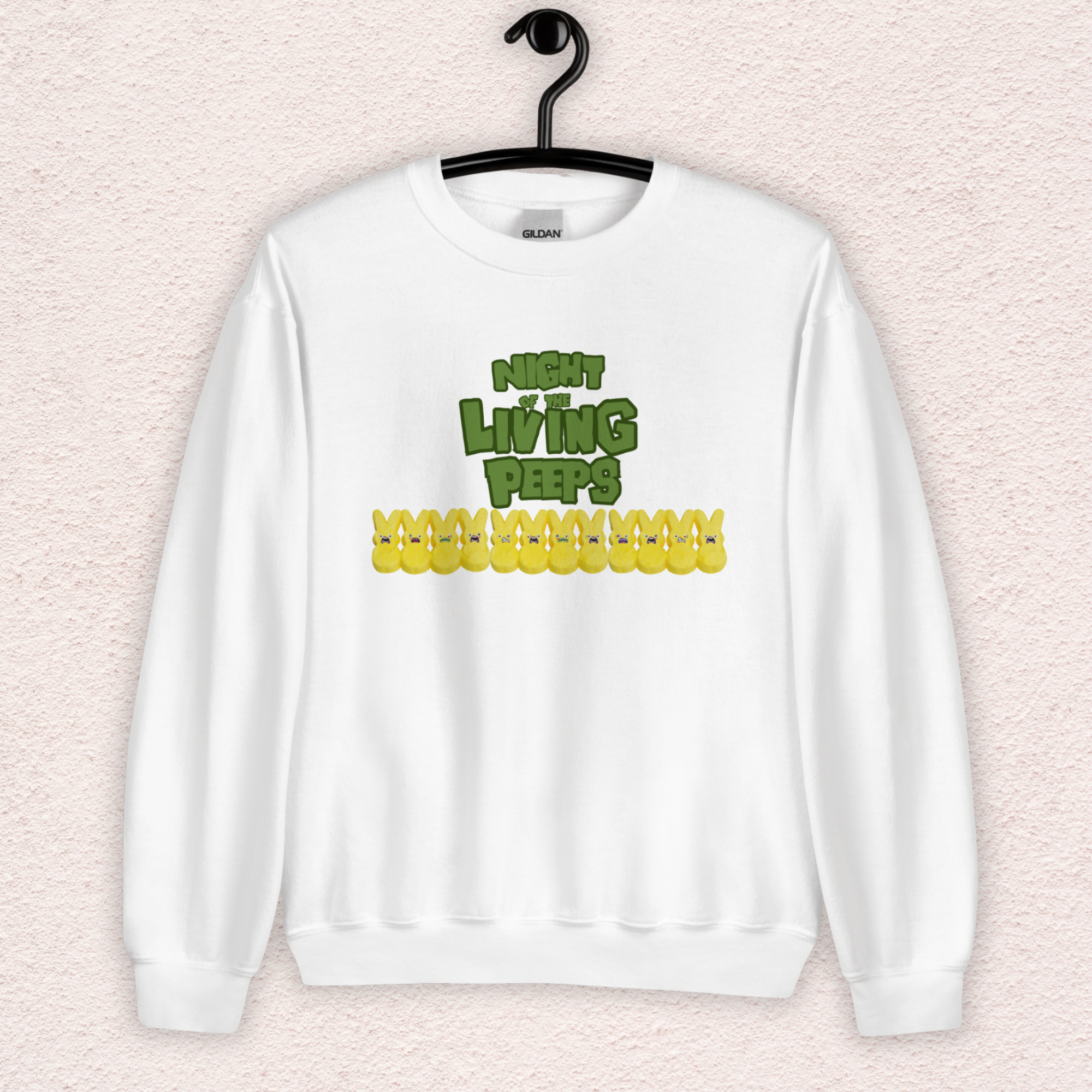 Night of the Living Peeps Sweatshirt | Zombie Peeps Easter Crewneck | Funny Horror Easter Candy Sweatshirt | Spooky Spring Graphic