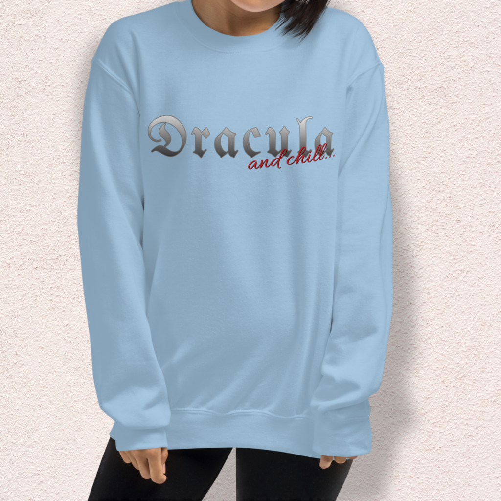 Dracula & Chill Crewneck Sweatshirt | Cozy Gothic Romance Loungewear