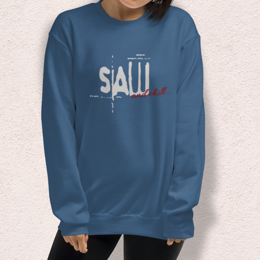 Saw & Chill Crewneck Sweatshirt | Cozy Slasher Loungewear