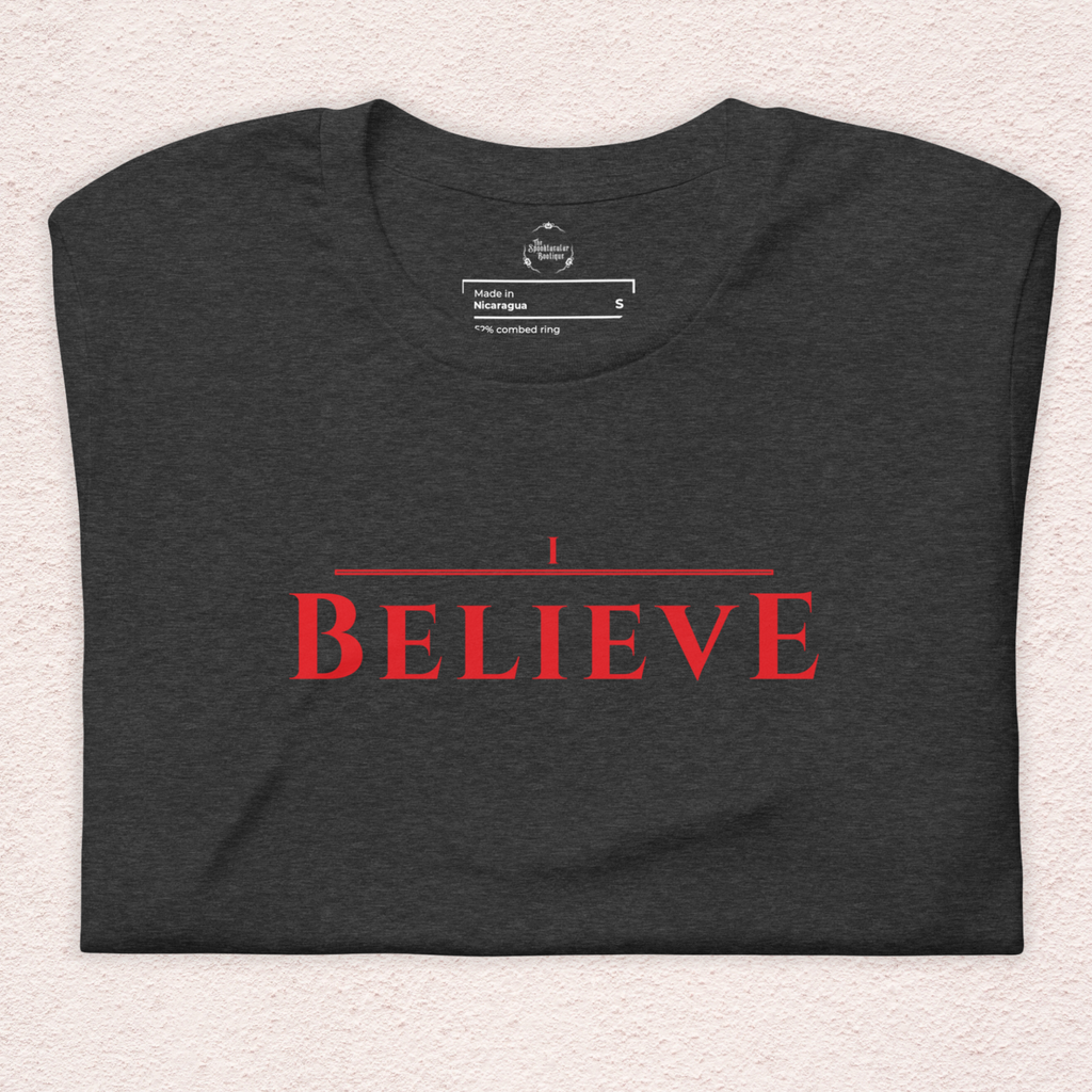“I Believe” Upside Down Girl Survival Tee | Retro 80s Sci-Fi Inspired Graphic T-Shirt
