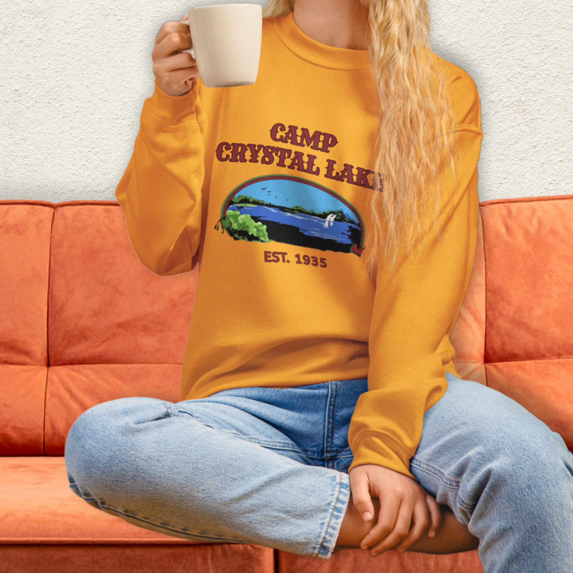 Vintage Camp Slasher Sweatshirt | Gildan Unisex Crewneck
