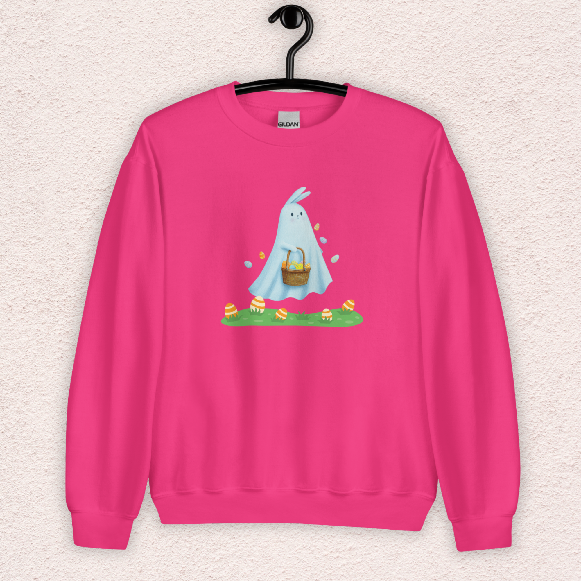 Ghost Easter Bunny Sweatshirt | Spooky Easter Bunny Crewneck | Cute Creepy Spring Bunny Sweatshirt | Pastel Goth Easter Graphic