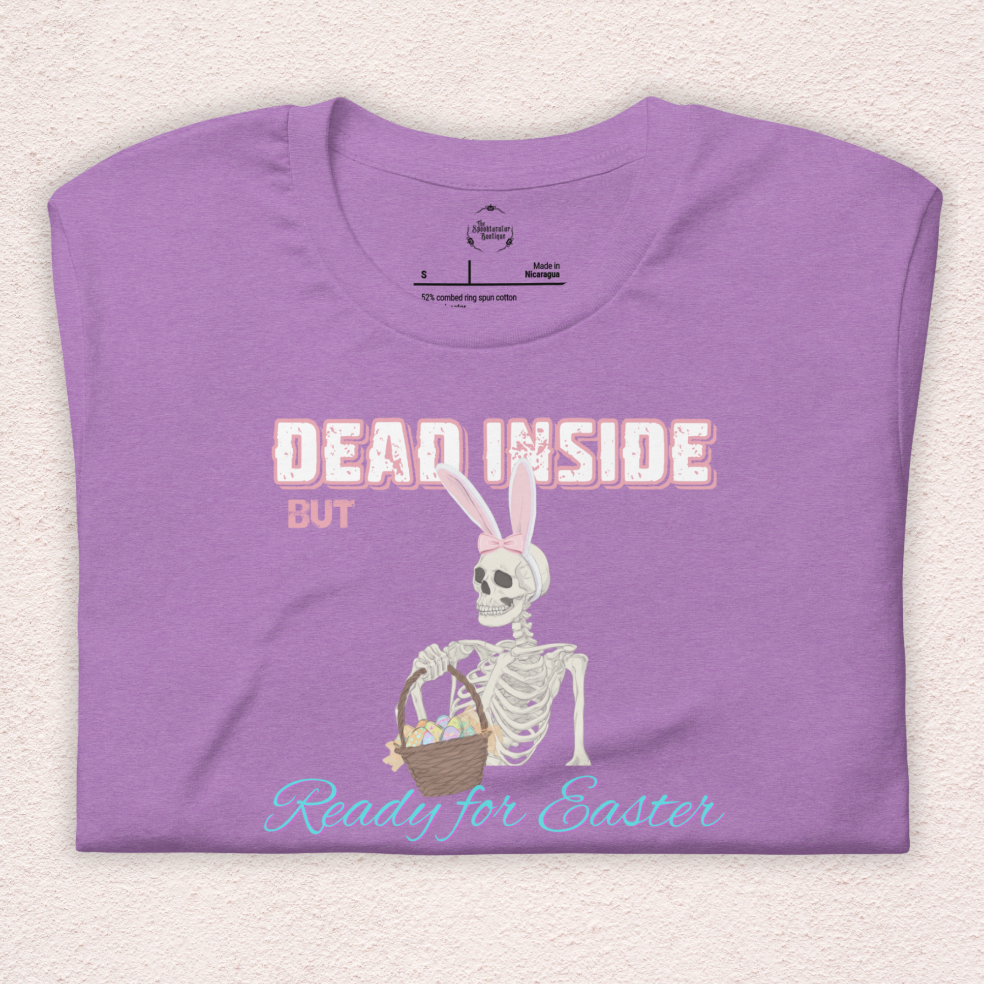 Dead Inside But Ready for Easter Skeleton Bunny Shirt | Funny Easter Skeleton Tee | Spooky Pastel Goth Easter Shirt | Bella+Canvas Unisex Graphic Tee