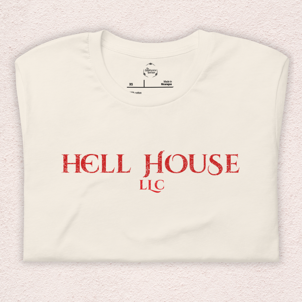 Hell House LLC Tee | Haunted Attraction Horror Shirt | Bella+Canvas Unisex Graphic Tee (Red Original Font)