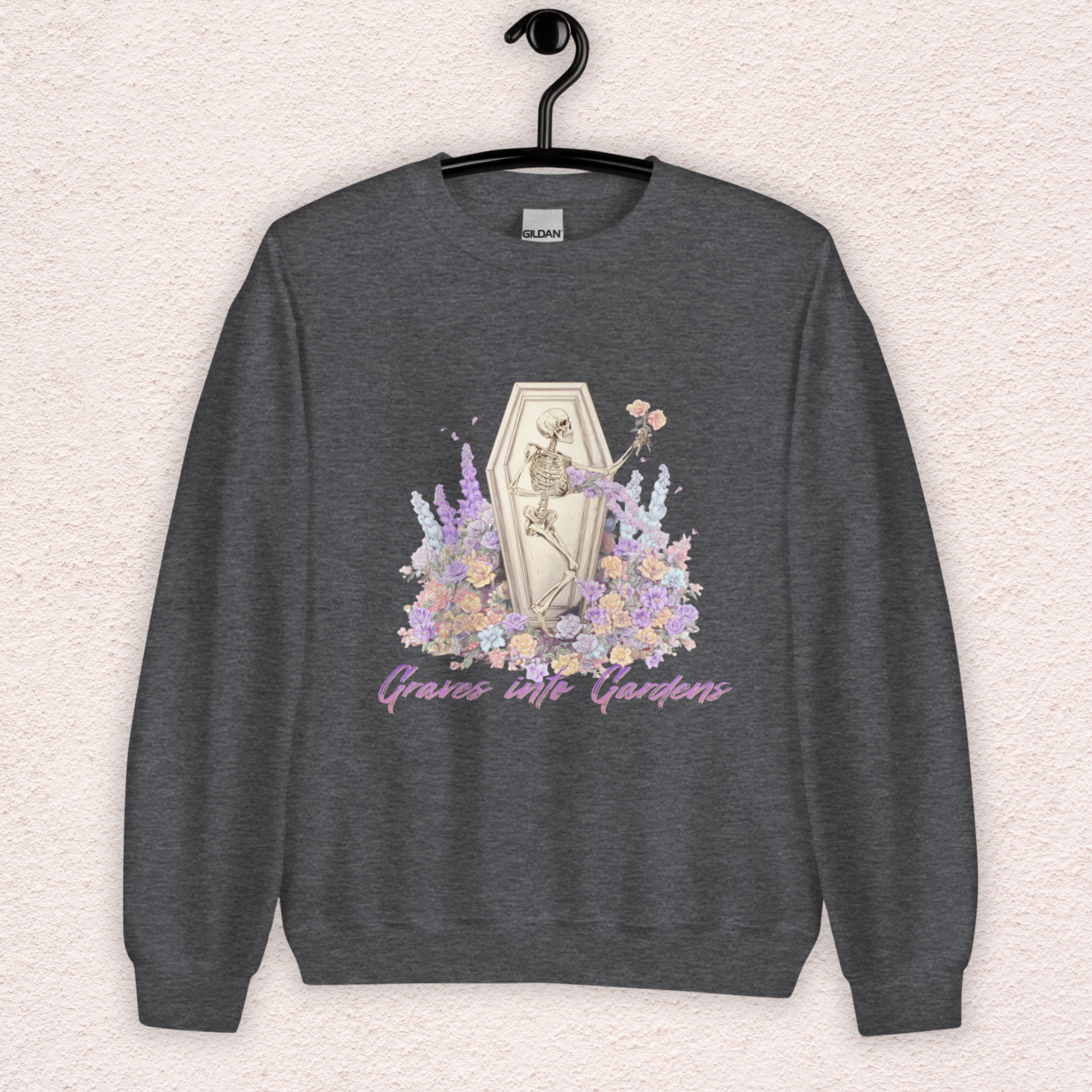 Graves Into Gardens Sweatshirt | Christian Skeleton Graphic Sweatshirt | Floral Resurrection Sweatshirt | Faith Easter Skeleton Crewneck