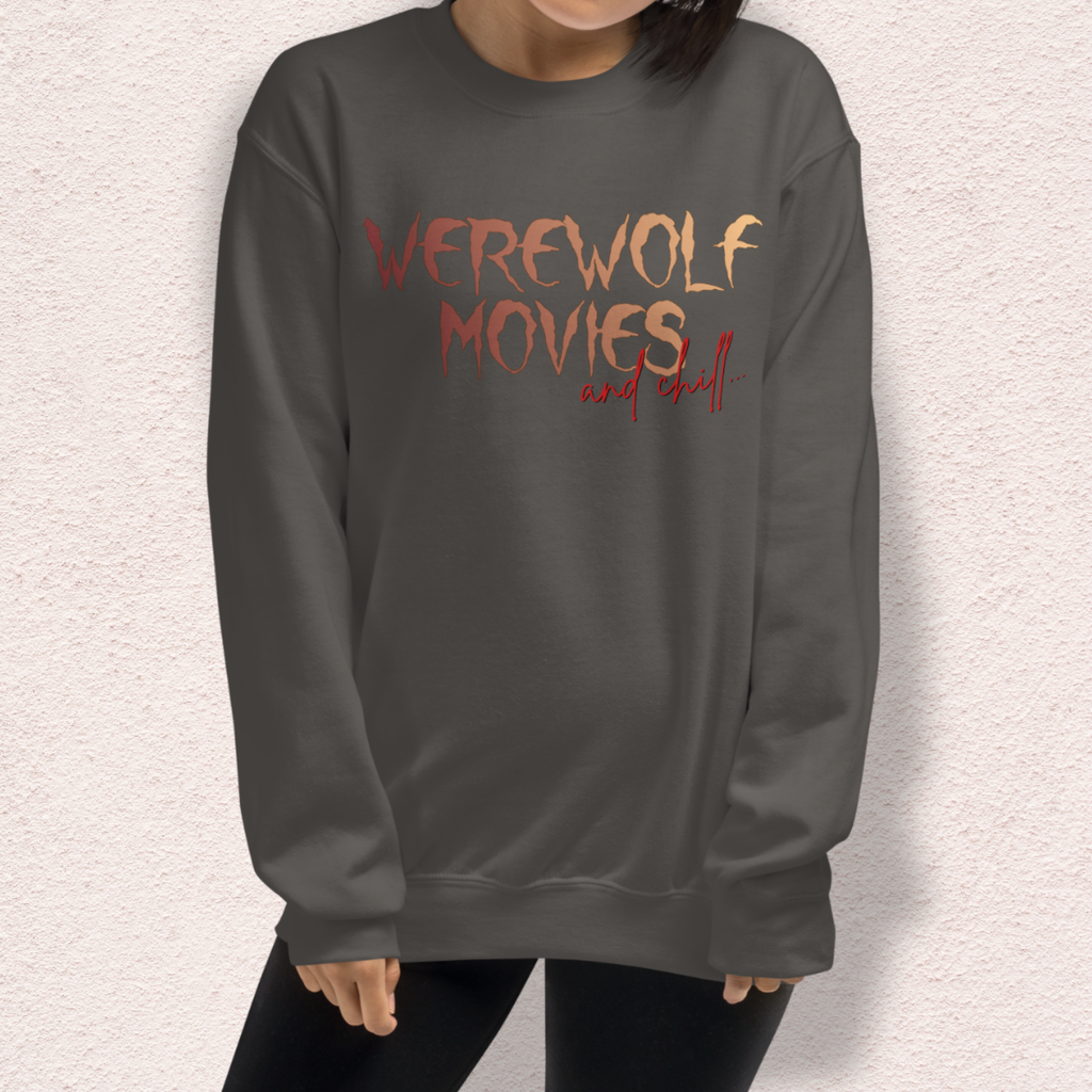 Werewolf Movies & Chill Crewneck Sweatshirt | Gothic Moonlight Loungewear