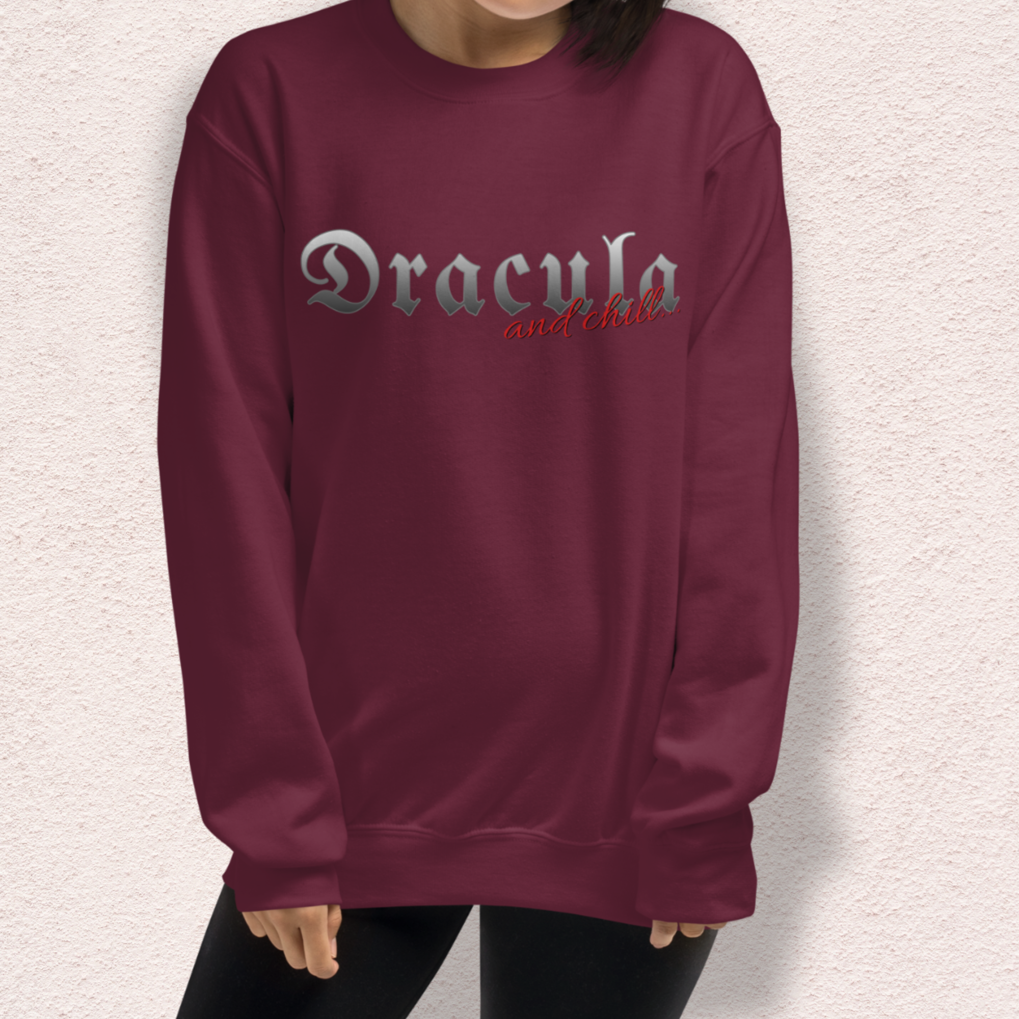Dracula & Chill Crewneck Sweatshirt | Cozy Gothic Romance Loungewear