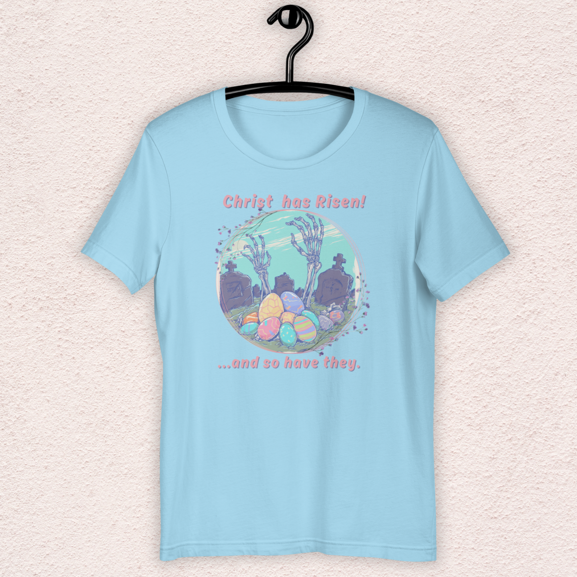 Christ Has Risen… and So Have They T-Shirt | Funny Horror Easter Tee | Skeleton Grave Easter Graphic | Bella+Canvas Unisex Shirt